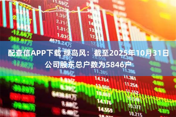 配查信APP下载 绿岛风：截至2025年10月31日公司股东总户数为5846户