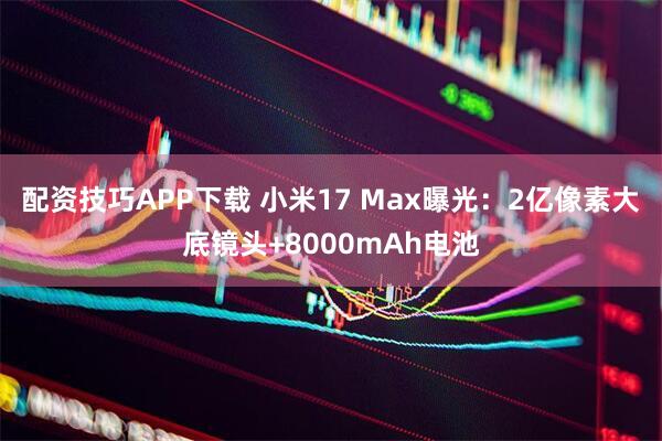 配资技巧APP下载 小米17 Max曝光:2亿像素大底镜头+8000mAh电池
